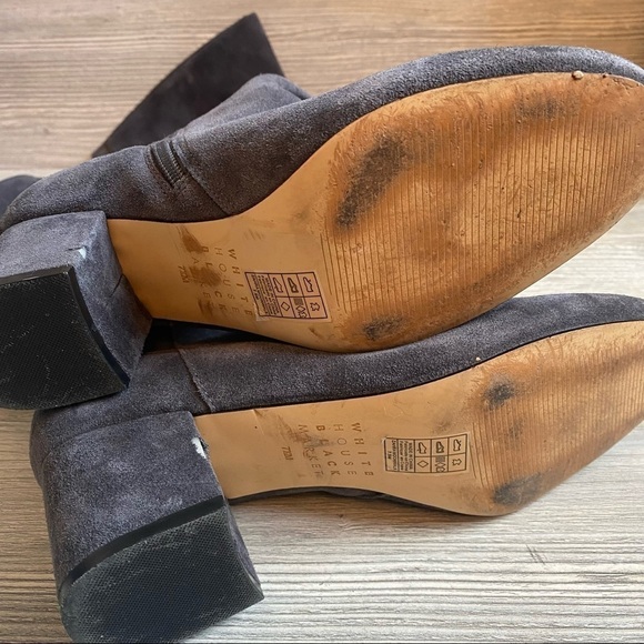 WHBM Zahra Moonwalk Leather suede over the knee grey boot inside zipper size 7.5 - Picture 9 of 14